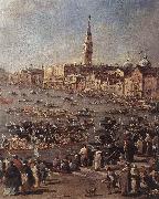 GUARDI, Francesco The Doge on the Bucintoro near the Riva di San Elena (detail) china oil painting reproduction